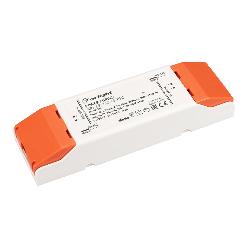 Блок питания Arlight ARJ-SP-142350-PFC (50W, 100-142V, 350mA) 033284 в Санкт-Петербурге
