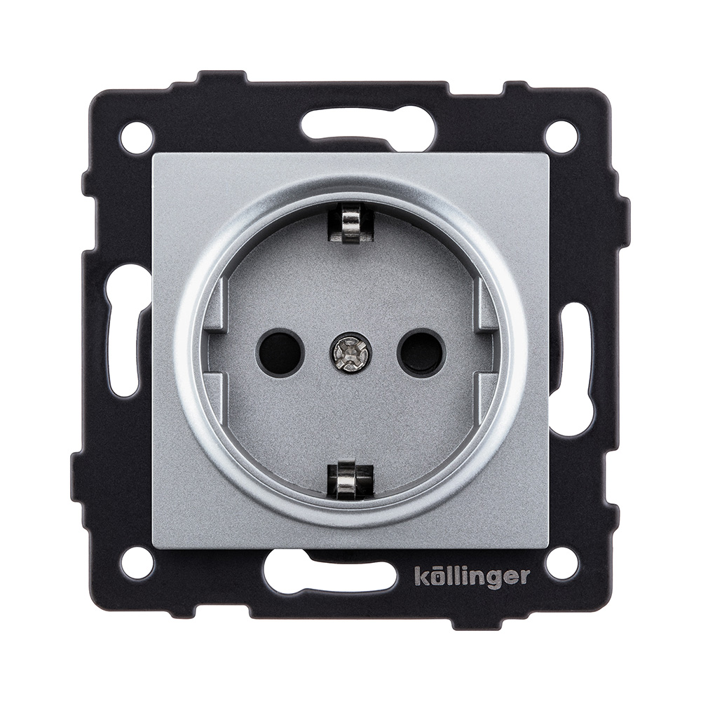 Розетка штепсельная SCHUKO 16A/250 В, серый Kollinger REA-002GY для Aspekt, Eleganz, Reflex в #REGION_NAME_DECLINE_PP#