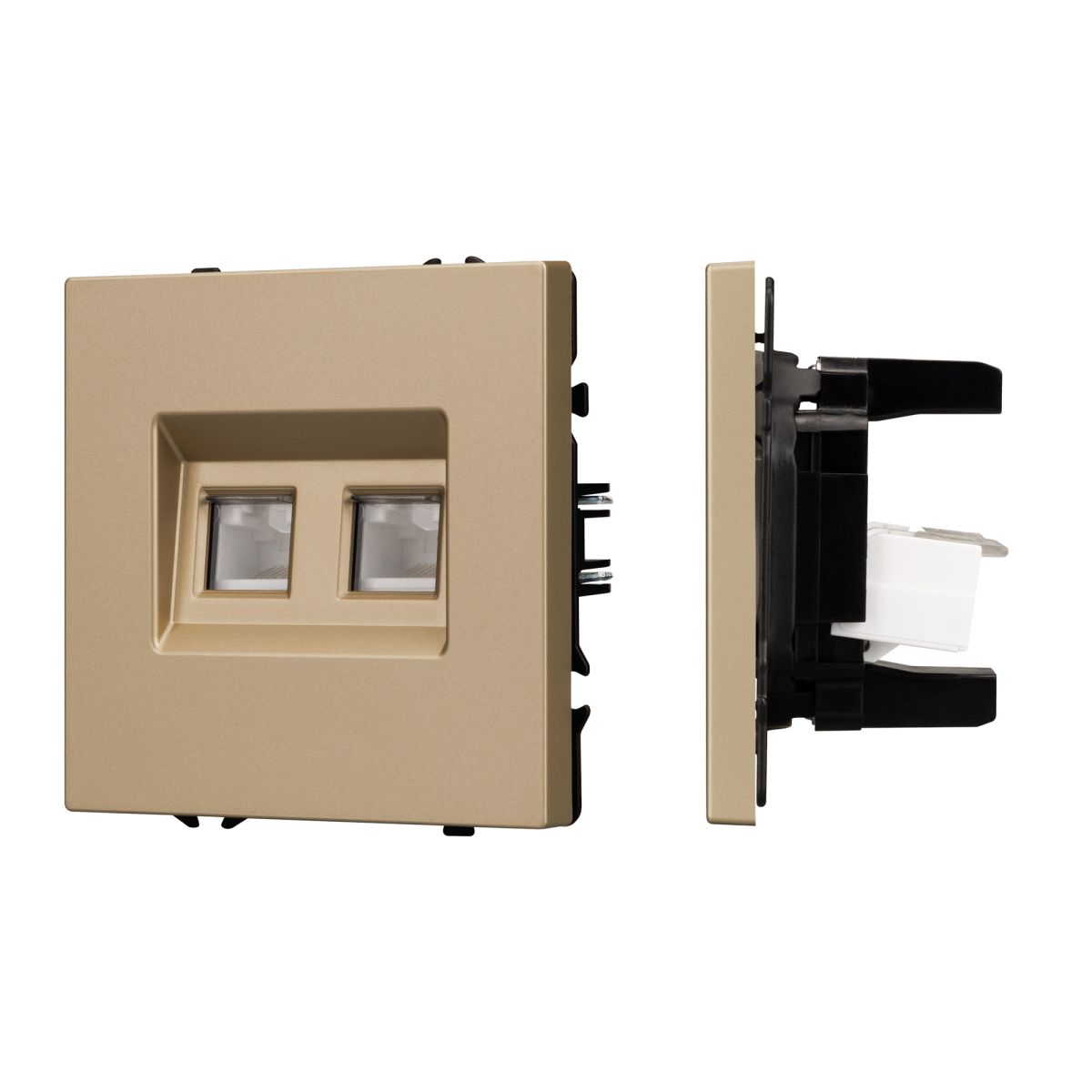 Механизм сдвоенной телефонной розетки Arlight SCT-NOBE-MTL2-SFPL-GD (RJ-11, 4C) (Золотой песок) 054310 в Санкт-Петербурге