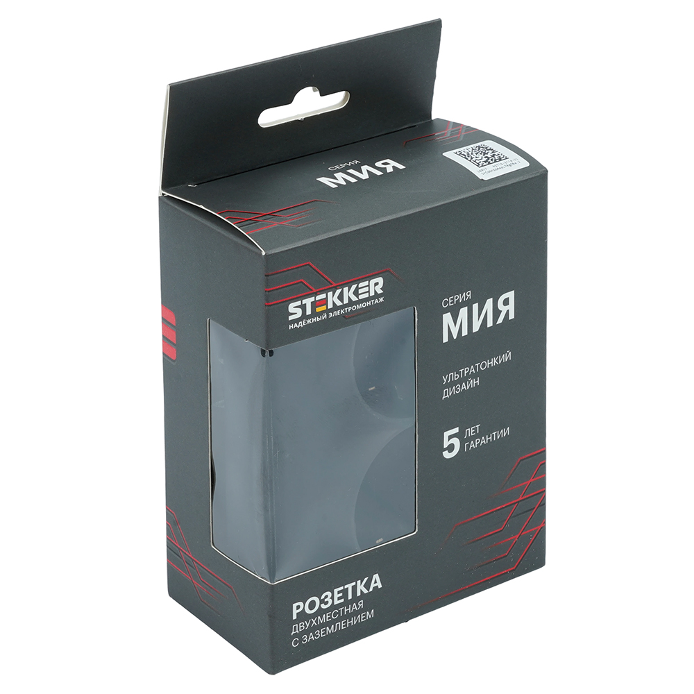 Розетка 2-местная с защитной шторкой (механизм) Stekker б/з 250В 16А Мия RST16-3114-05 черный бархат 50917 в Санкт-Петербурге