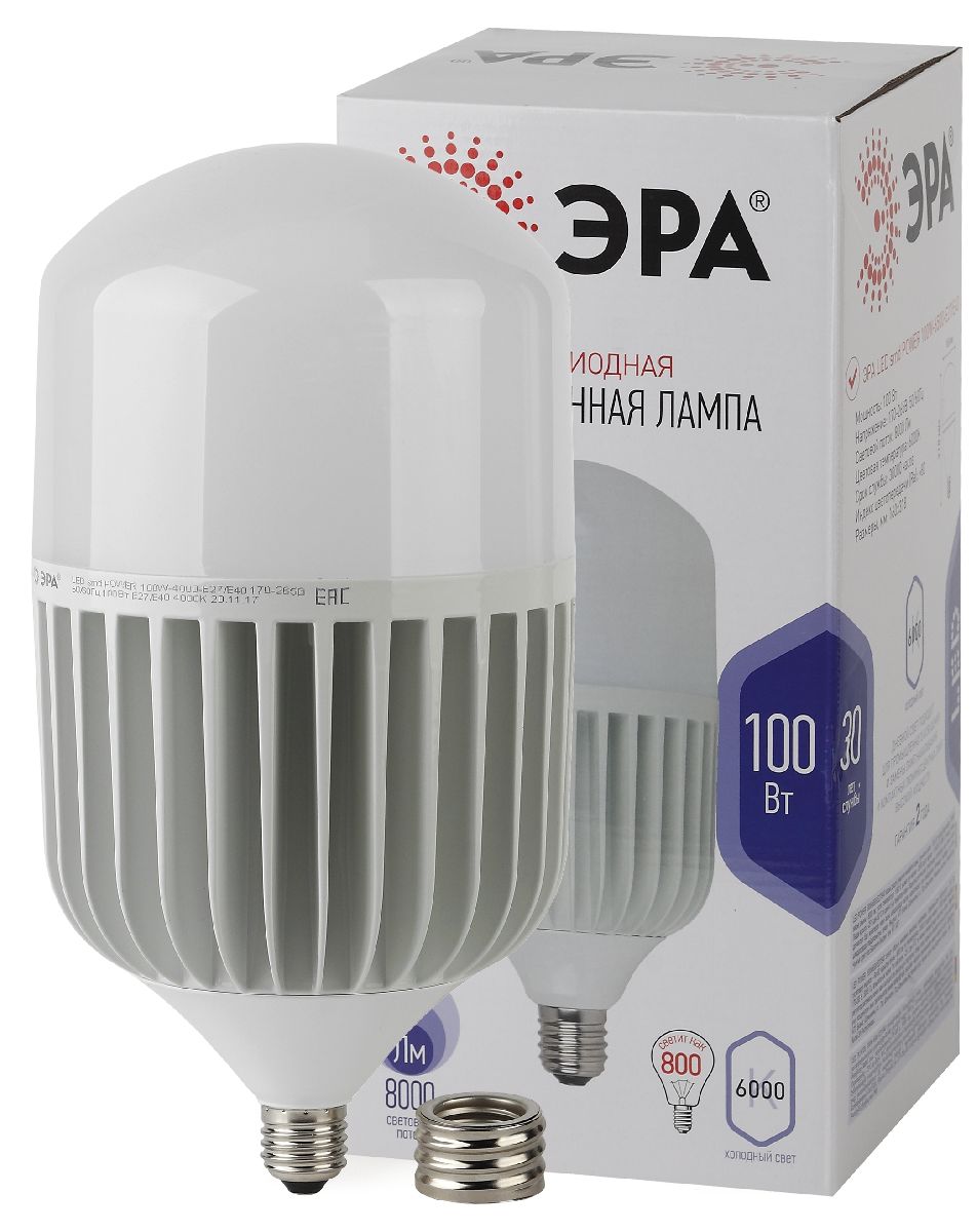 Лампа светодиодная Эра E40 100W 6500K LED POWER T160-100W-6500-E27/E40 Б0032090 в Санкт-Петербурге