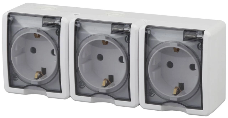 Розетка ЭРА Эксперт 3х2P+E IP54 со шторками 16A 250V 11-2406-01 Б0020722 в Санкт-Петербурге