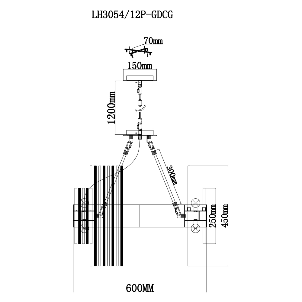 Подвесная люстра Lumien Hall Флоридия LH3054/12P-GDCG в Санкт-Петербурге