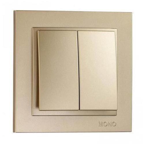 Выключатель двухклавишный Mono Electric Despina 10А 250В титан 102-222225-102 в Санкт-Петербурге