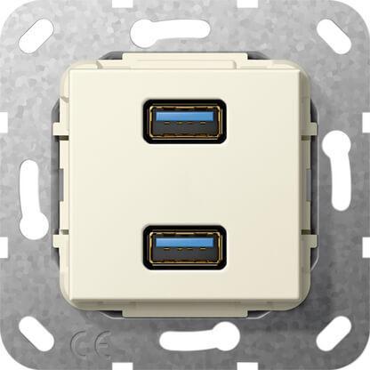 Розетка двойная USB 3.0 A Gira System 55 кремовый глянцевый 568401 в #REGION_NAME_DECLINE_PP#