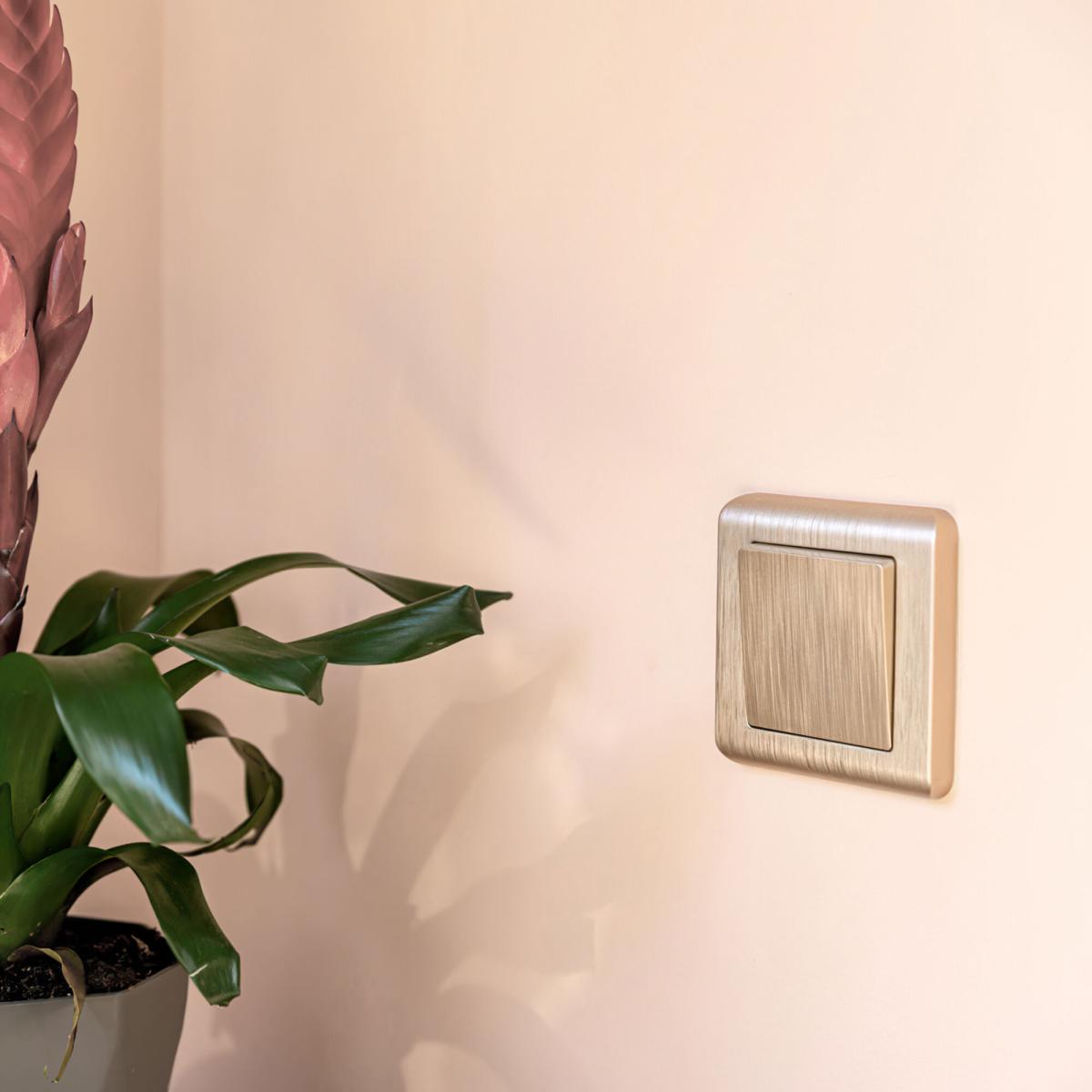 Выключатель одноклавишный проходной Werkel шампань рифленый W1112010 4690389160066 в Санкт-Петербурге