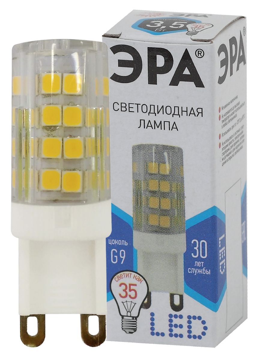 Лампа светодиодная Эра G9 3,5W 4000K LED JCD-3,5W-CER-840-G9 Б0027862 в #REGION_NAME_DECLINE_PP#