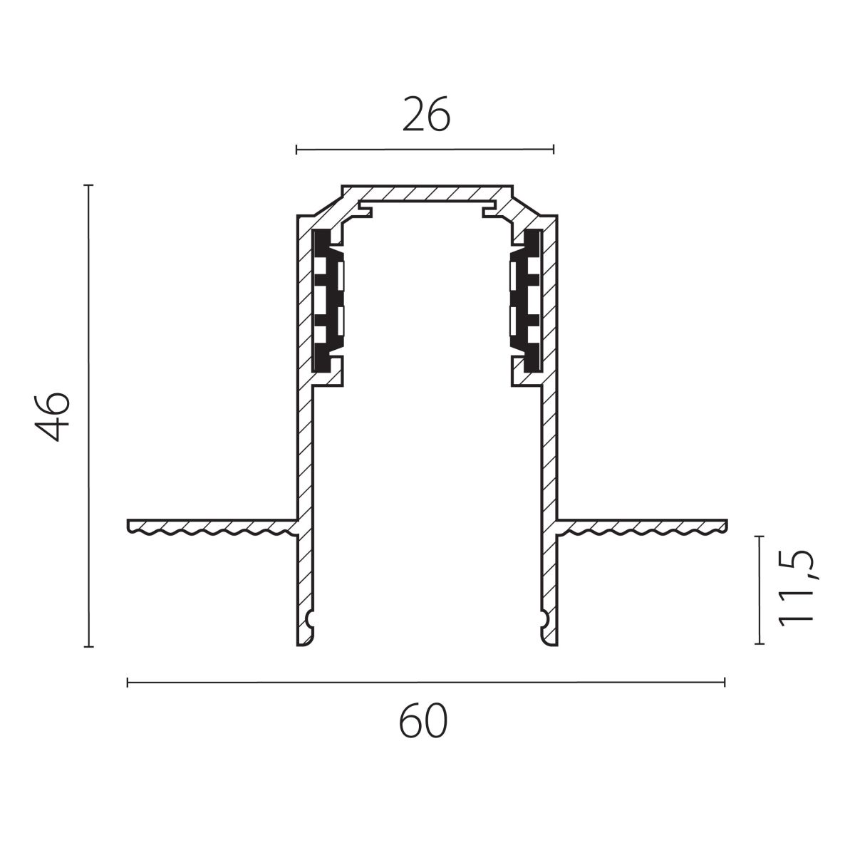 Шинопровод однофазный встраиваемый (Заглушки и декоративный экран в комплекте) Lightstar Uno 509226 в Санкт-Петербурге