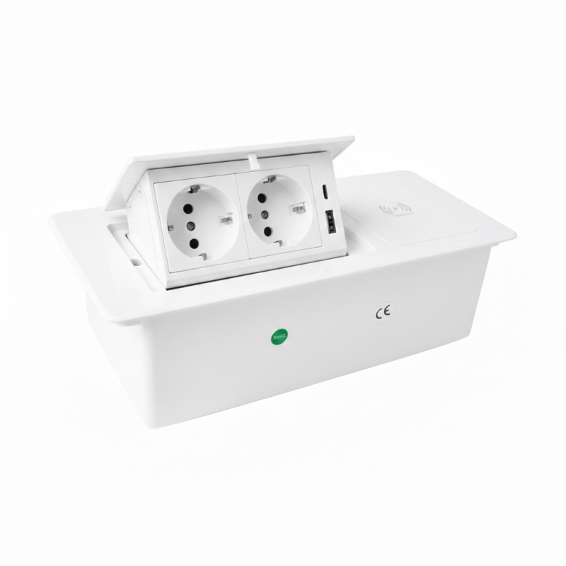 Блок розеток LK-DMS-741 (2 секции полуавтоматический 1 USB + 1 type-C беспроводная зарядка) Mebax 00-00003480 в #REGION_NAME_DECLINE_PP#