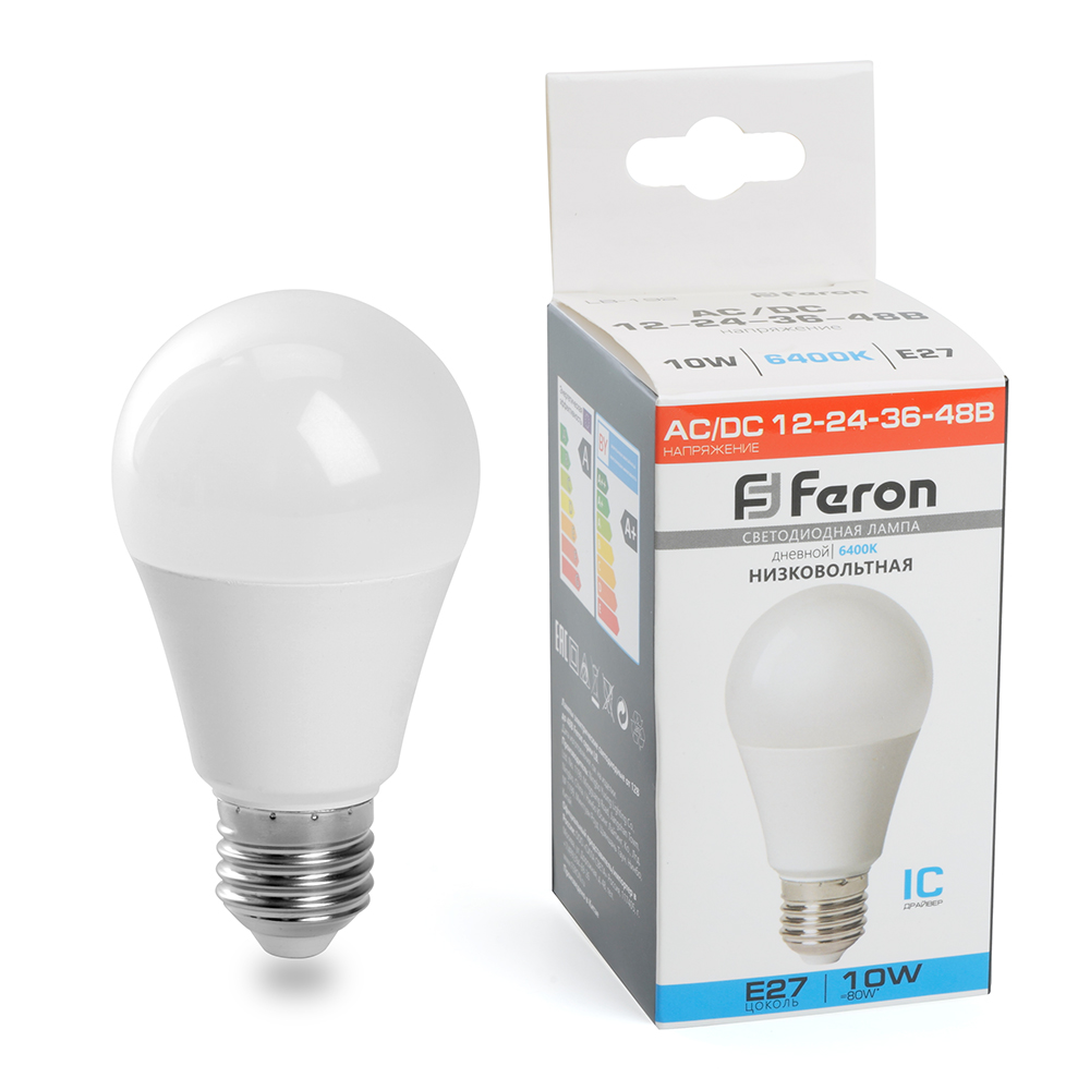Лампа светодиодная низковольтная Feron LB-192 Шар E27 10W 6400K 48732 в Санкт-Петербурге