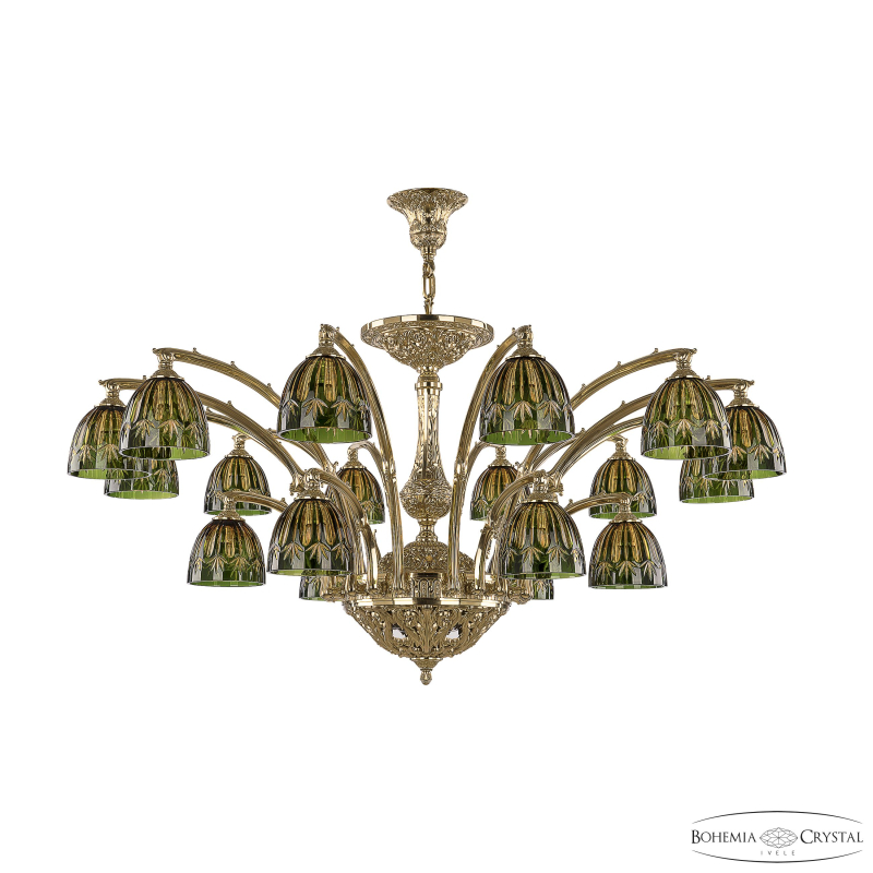 Подвесная люстра Bohemia Ivele Crystal Verona 72111/12+6/420 AZ G P1 D Amber-Green/H-1I в Санкт-Петербурге