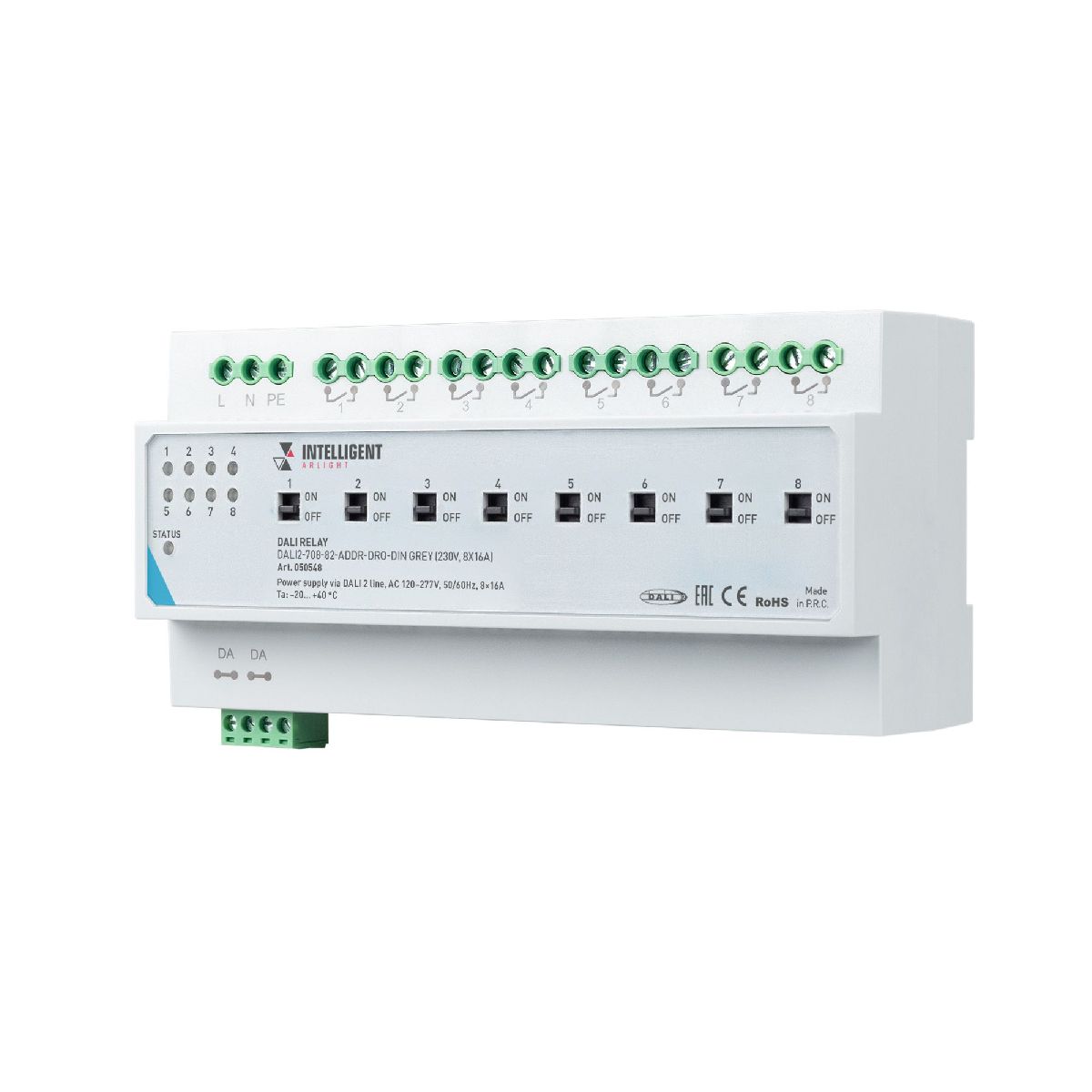 Релейный модуль Arlight DALI2-708-82-ADDR-DRO-DIN Grey (230V, 8x16A) 050548 в Санкт-Петербурге