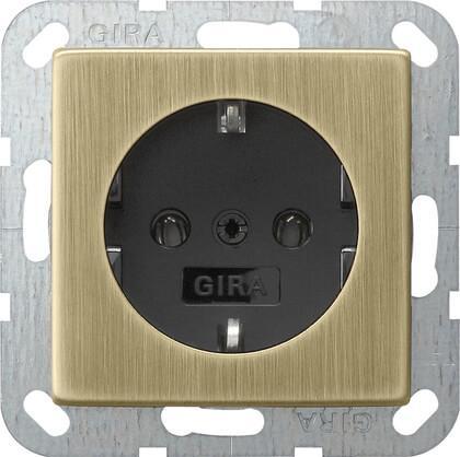Розетка Gira System 55 Schuko с/з 16A 250V безвинтовой зажим бронза/черный 0466603 в Санкт-Петербурге