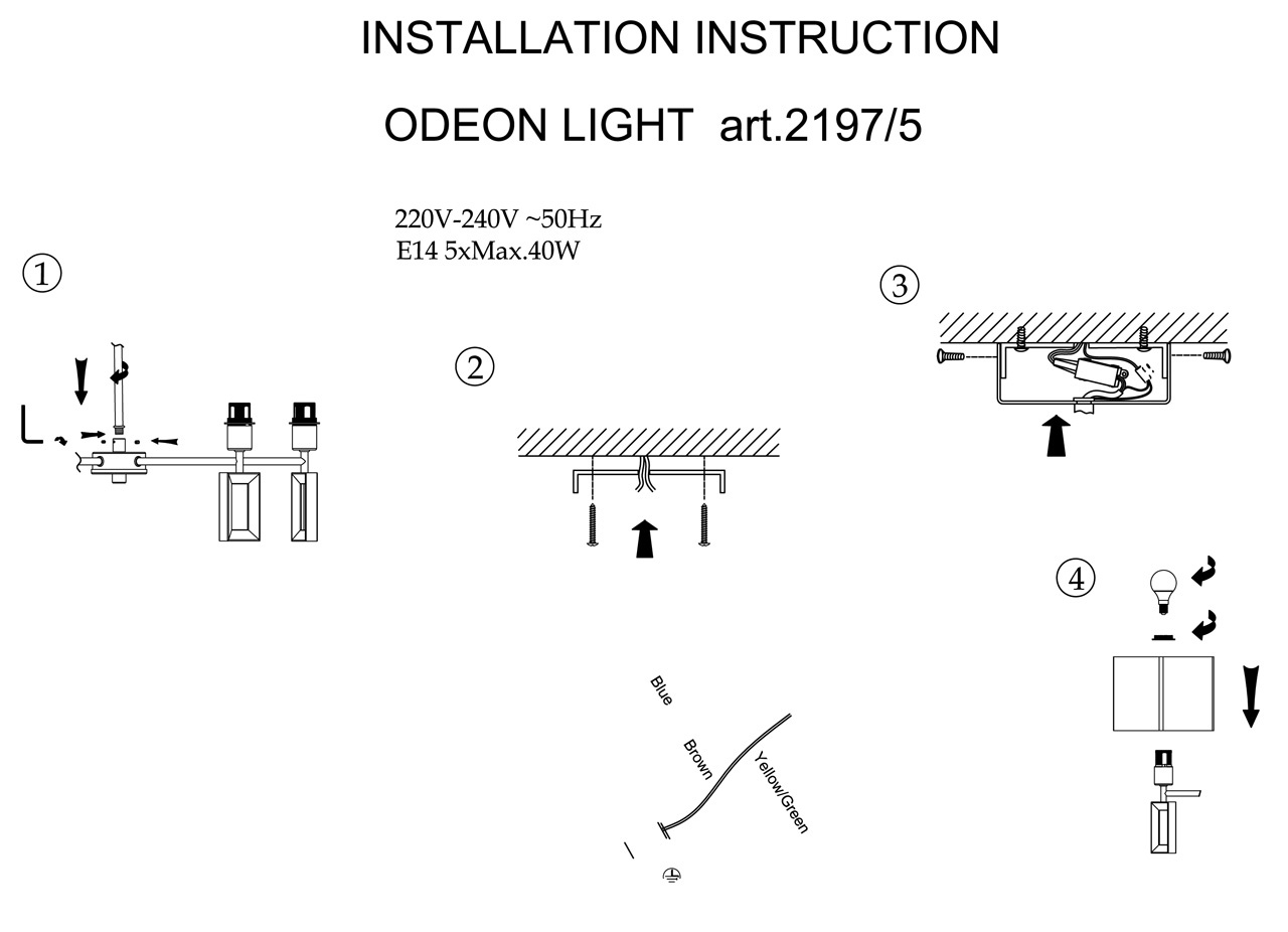 Подвесная люстра Odeon Light Atolo 2197/5 в Санкт-Петербурге