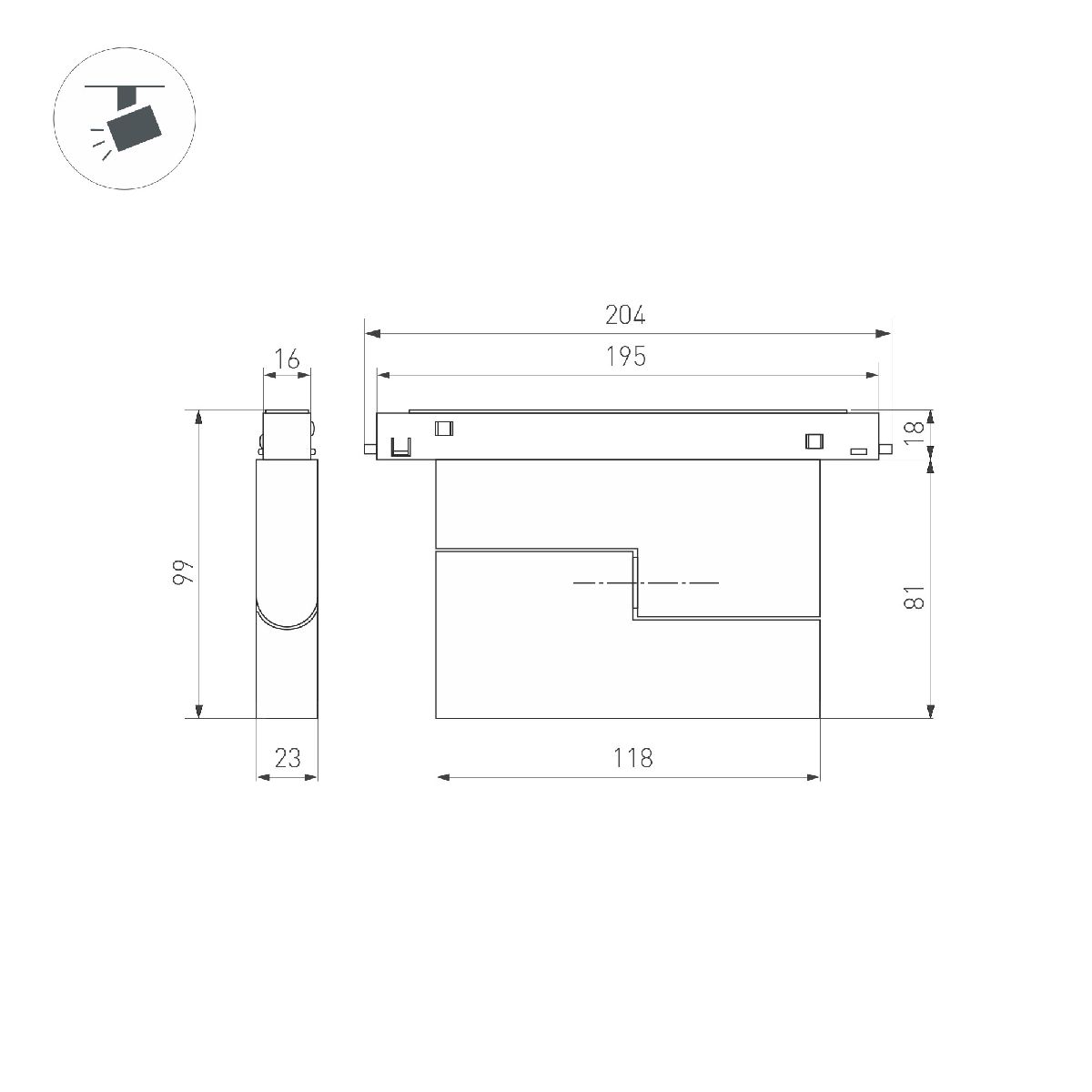 Трековый магнитный светильник Arlight MAG-ORIENT-DOTS-FOLD-S195-6W Day4000 (BK, 30 deg, 48V, DALI) 041529 в Санкт-Петербурге