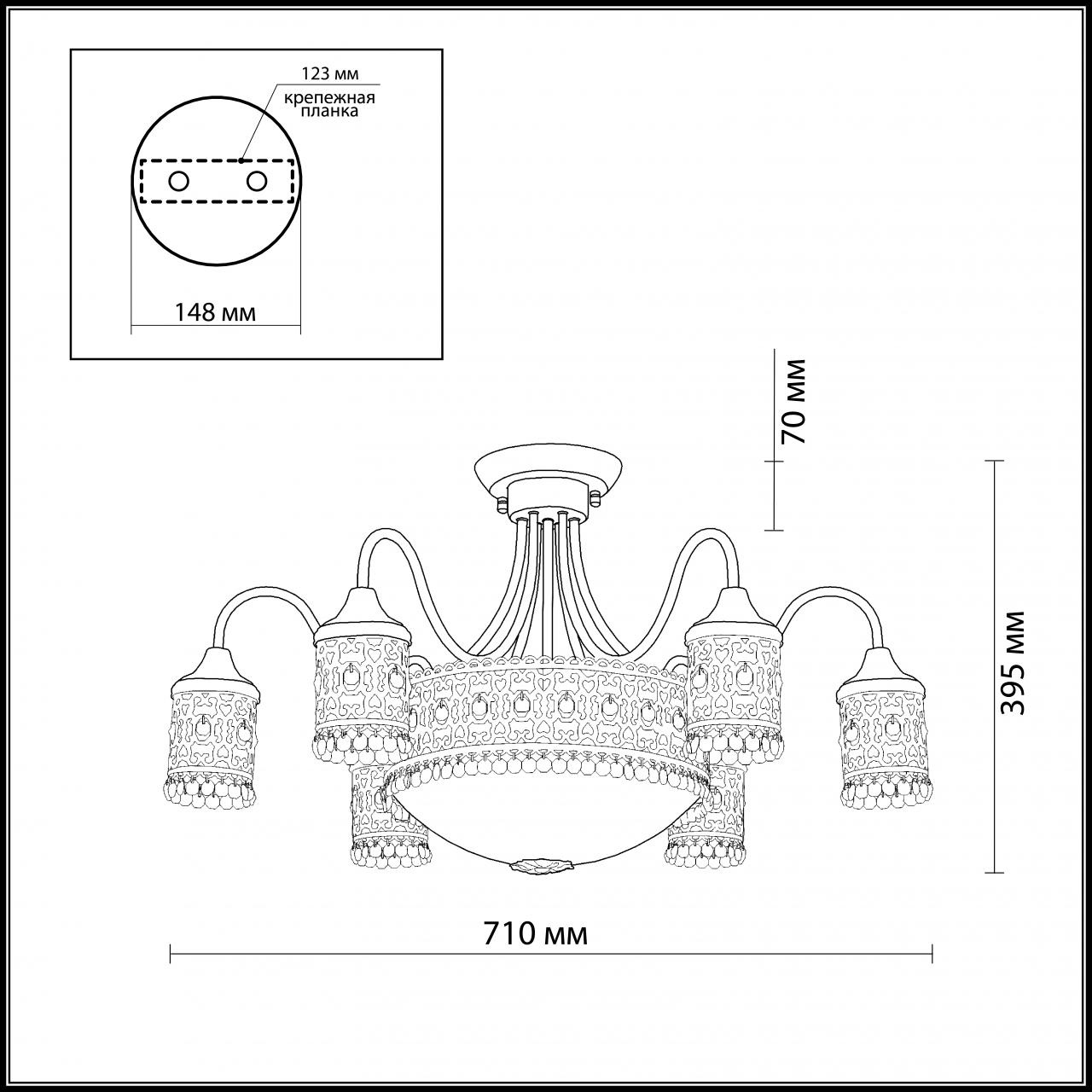 Потолочная люстра Odeon Light Salona 2641/9C в Санкт-Петербурге