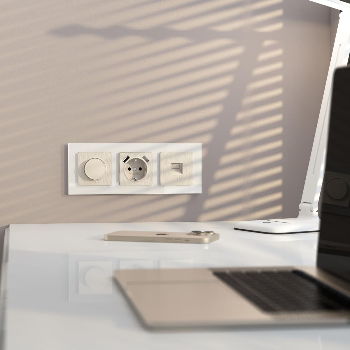 Розетка Werkel Ethernet RJ-45 перламутровый рифленый W1181013 4690389172717 в Санкт-Петербурге