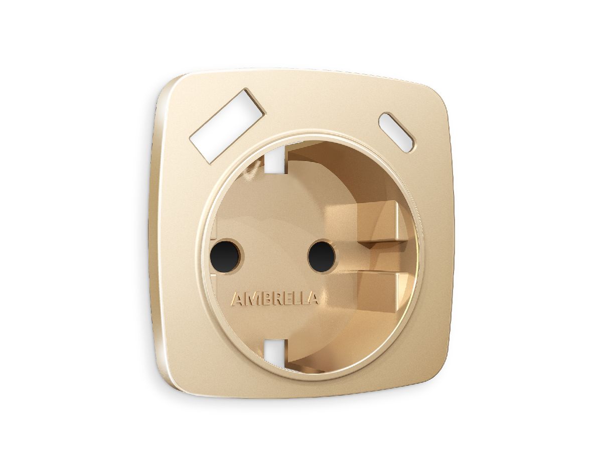 Лицевая панель для розетки с/з со шторками 2USB A+C Ambrella Volt Omega OP6100 в Санкт-Петербурге