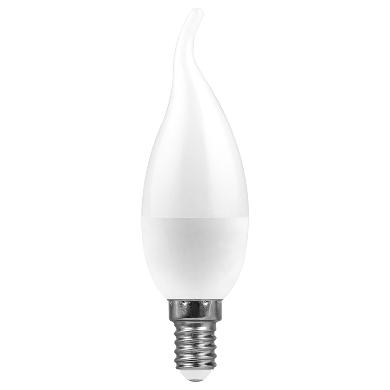 Лампа светодиодная Feron E14 9W 6400K свеча на ветру LB-570 38136 в Санкт-Петербурге