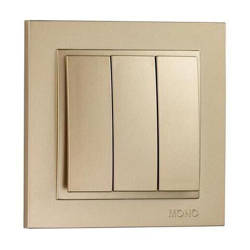Выключатель трехклавишный Mono Electric Despina 10А 250В титан 102-222222-114 в Санкт-Петербурге