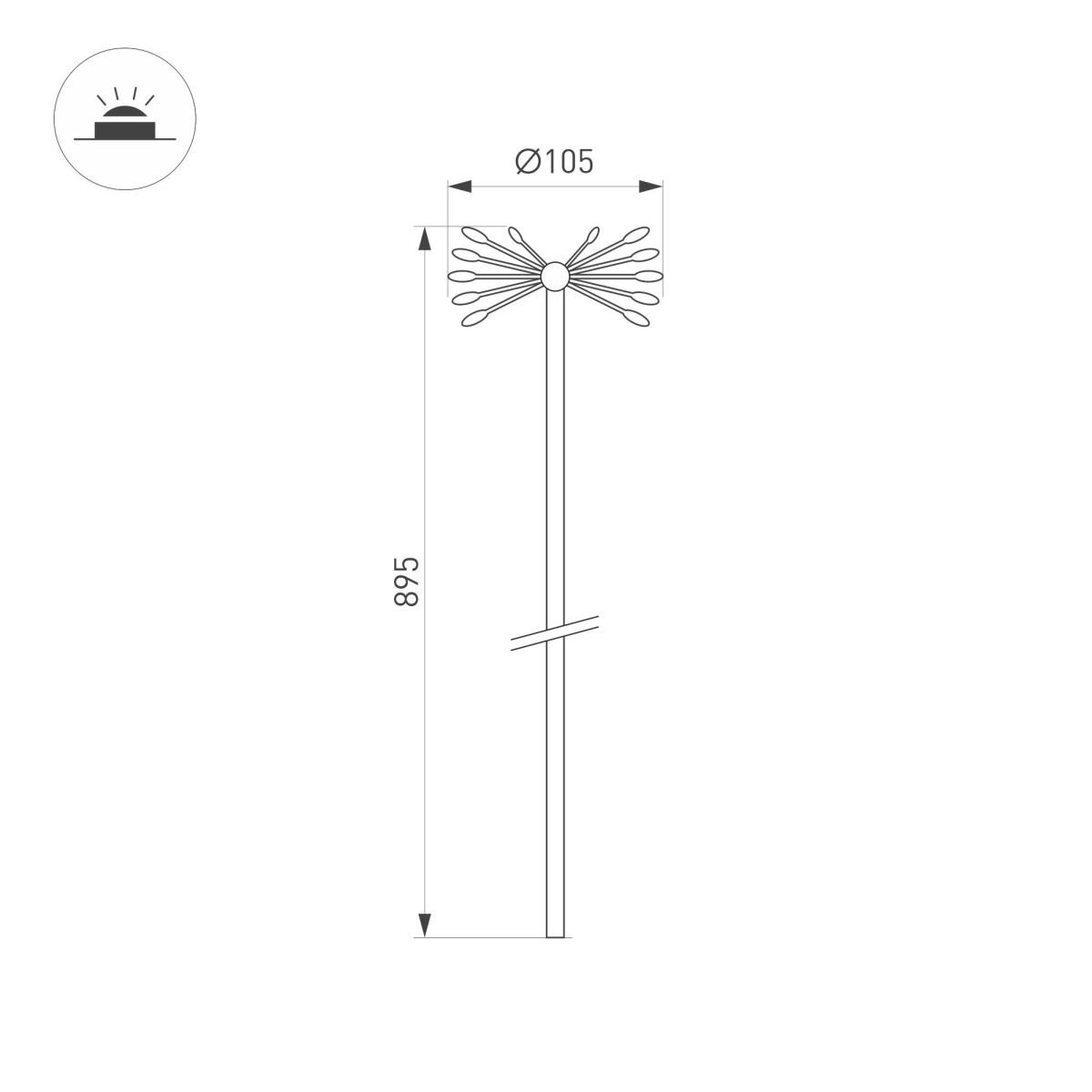 Ландшафтный светильник Arlight KT-DANDEL-BOLL-H895-0.5W Warm3000 (WH, 24 deg, 24V) 050680 в Санкт-Петербурге