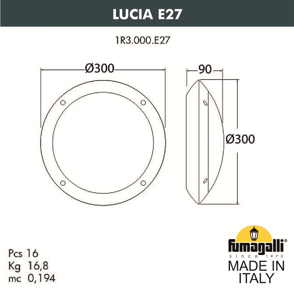 Уличный настенный светильник Fumagalli Lucia 1R3.000.000.AYE27PK1 в Санкт-Петербурге