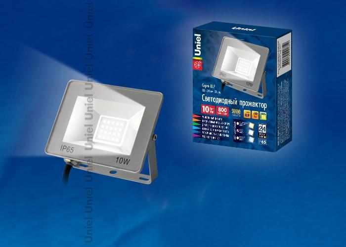 Прожектор светодиодный (UL-00001840) Uniel 10W 4000K ULF-F15-10W/NW IP65 185-240В Silver в Санкт-Петербурге