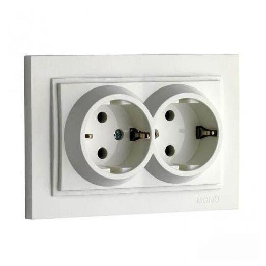 Розетка с заземлением двойная Mono Electric Despina 16А 250В слоновая кость 102-010004-120 в Санкт-Петербурге