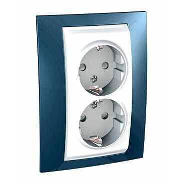 Розетка двойная Schneider Electric Unica с/з со шторками 10A 250V MGU63.067.854 в Санкт-Петербурге