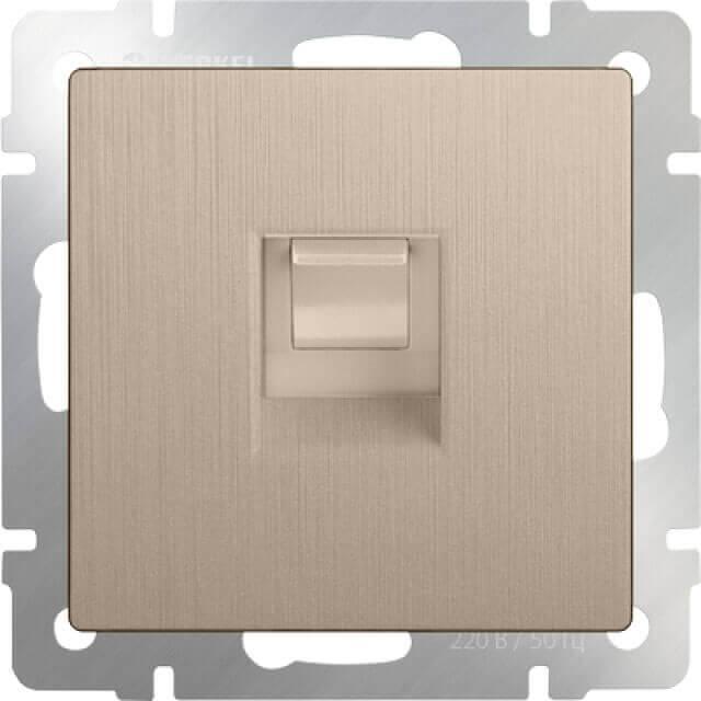 Телефонная розетка Werkel RJ-11 шампань рифленая WL10-RJ-11 4690389085215 в Санкт-Петербурге