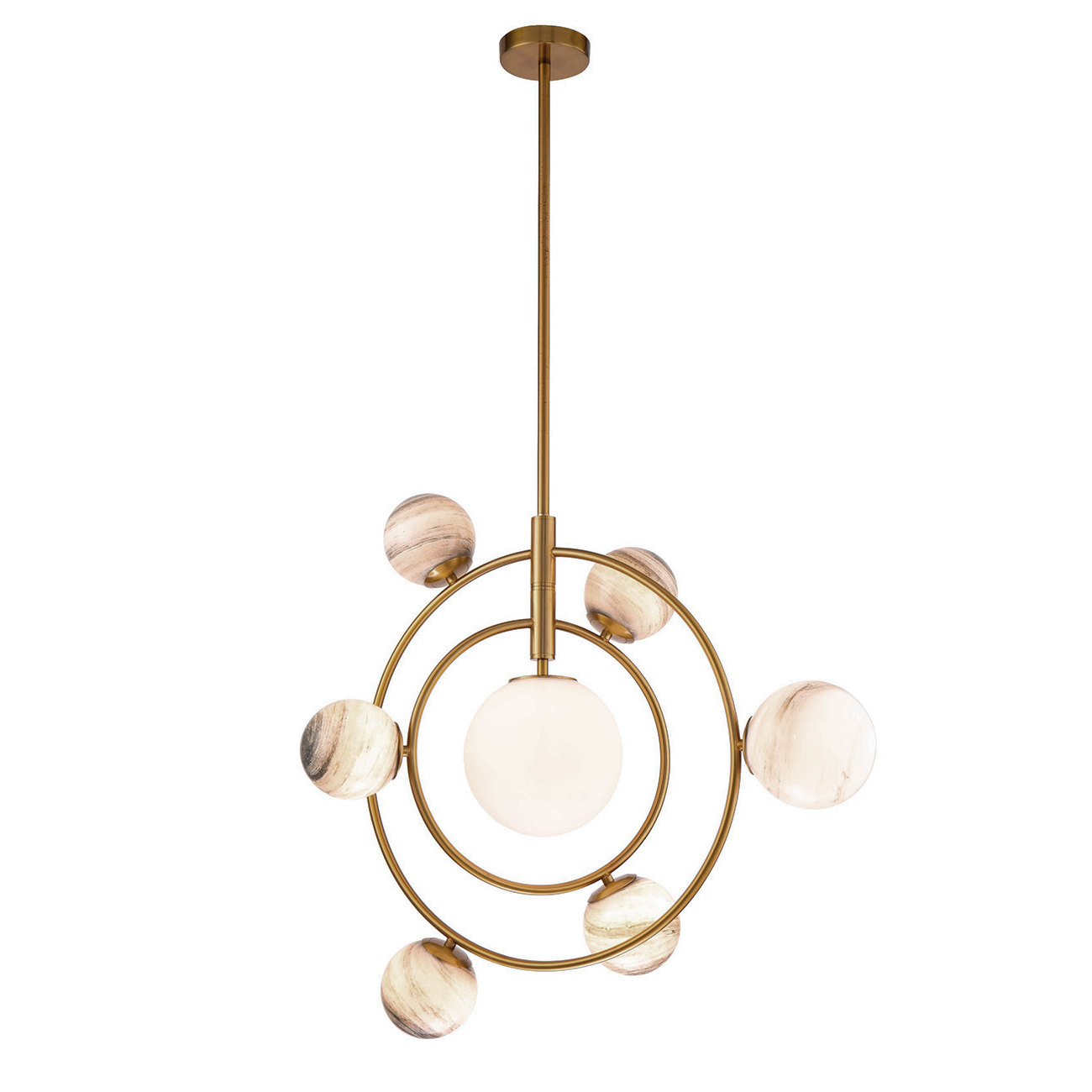 Люстра на штанге Delight Collection Planet KG1122P-7 brass в Санкт-Петербурге