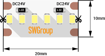 Светодиодная лента SWG SWG2A300-24-19.2-WW 003604 в Санкт-Петербурге