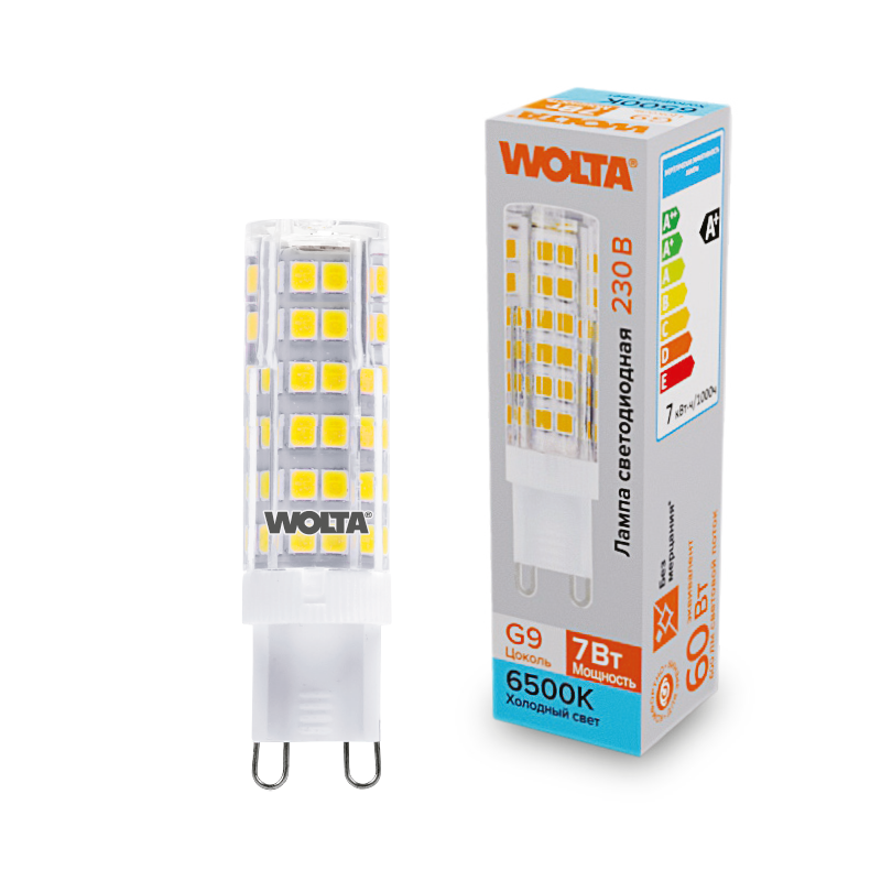 Светодиодная лампа WOLTA 7Вт 6500K G9 кукуруза матовая WSTD-JCD-7W6KG9-C в Санкт-Петербурге