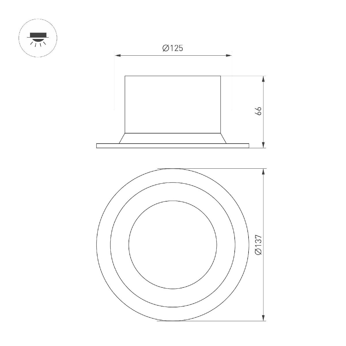 Встраиваемый светильник Arlight MS-DROP-BUILT-R137-24W Day4000 (WH, 90 deg, 230V) 040341 в Санкт-Петербурге