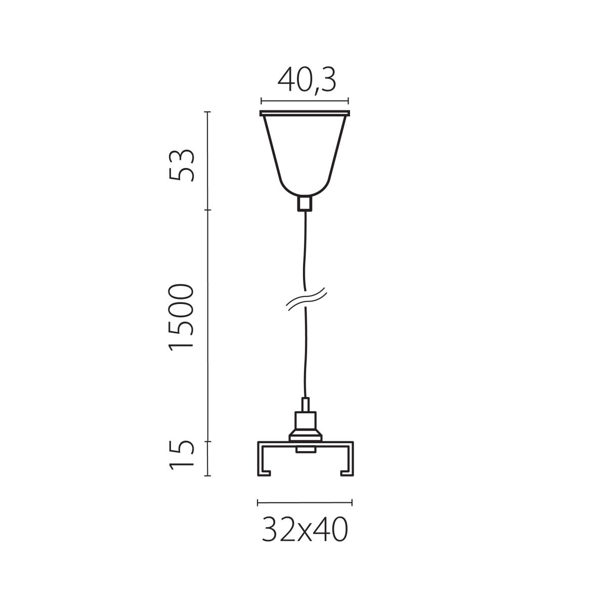 Подвес стандартный тип D треку 5040xx-(F)/(R) 1,5 м Lightstar Quattro 504176-FR1 в Санкт-Петербурге