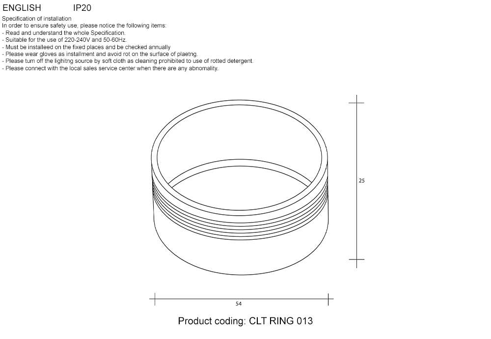 Декоративное кольцо внутреннее Crystal Lux CLT RING 013 GO в Санкт-Петербурге