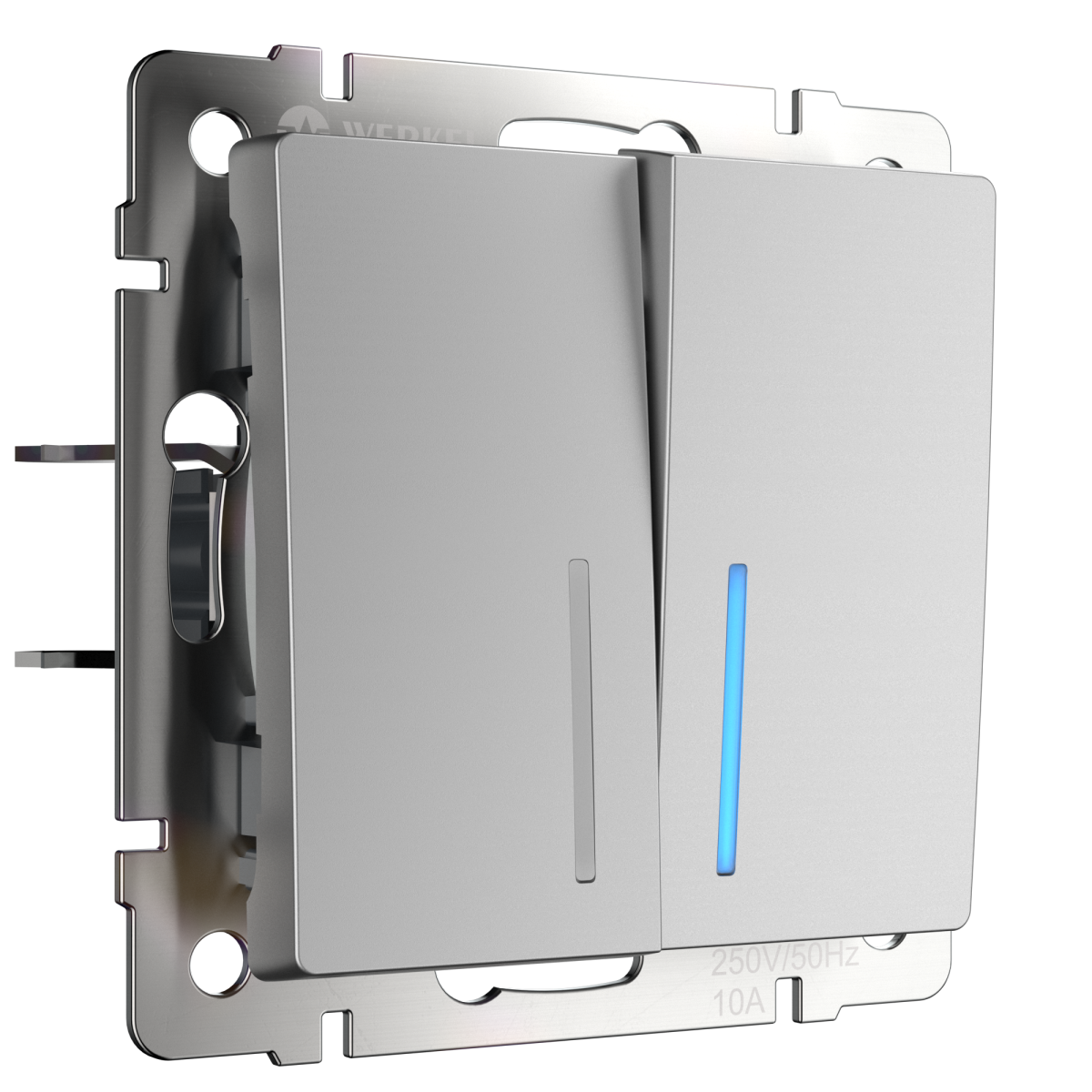 Выключатель двухклавишный проходной с подсветкой Werkel W1122106 4690389164842 a050884 в Санкт-Петербурге