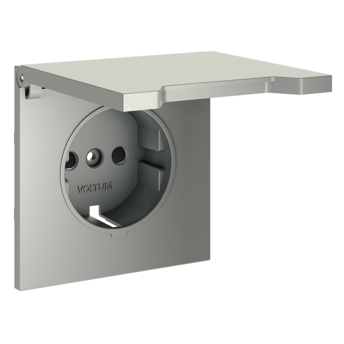 Накладка для розетки с заземлением, защитными шторками и крышкой Voltum S70 (сталь) VLS000805 в #REGION_NAME_DECLINE_PP#