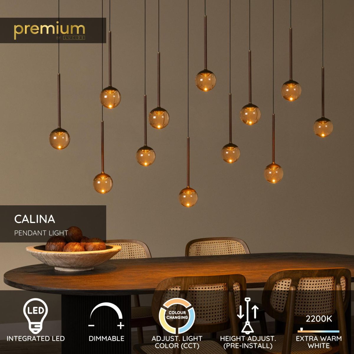 Подвесная люстра Lucide Calina 24406/86/96 в Санкт-Петербурге