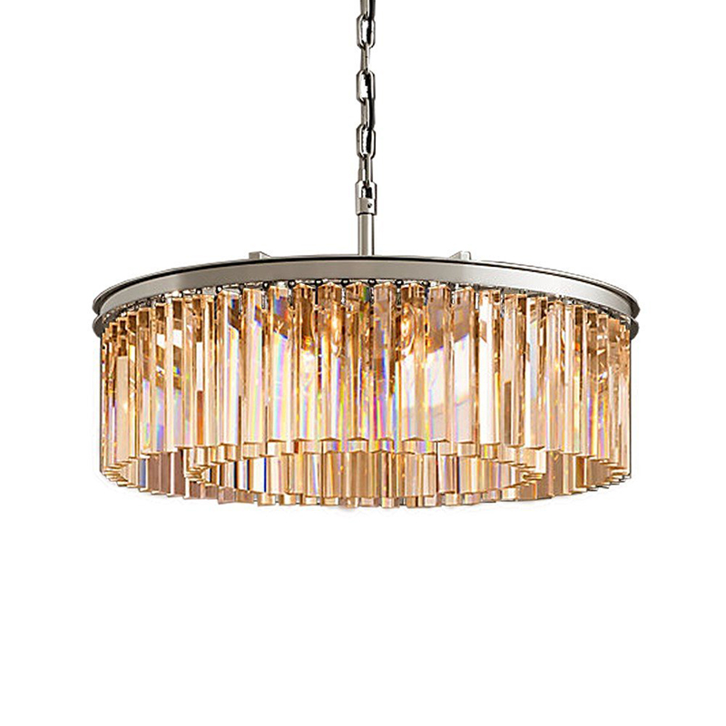 Подвесная люстра Delight Collection 1920s Odeon KR0387P-10B chrome/amber в Санкт-Петербурге