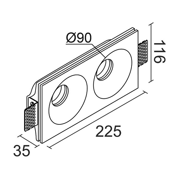 Встраиваемый гипсовый светильник ledron LUMI SQ2 116x225 D90 00000019475 в Санкт-Петербурге