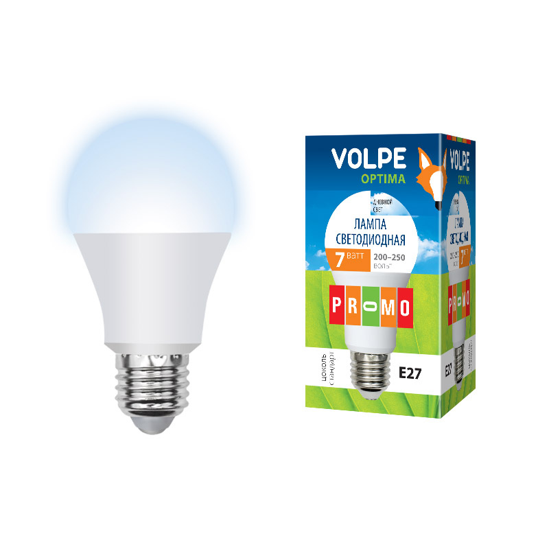 Лампа светодиодная (UL-00001763) Volpe E27 7W 6500K матовая LED-A60-7W/DW/E27/FR/O в Санкт-Петербурге