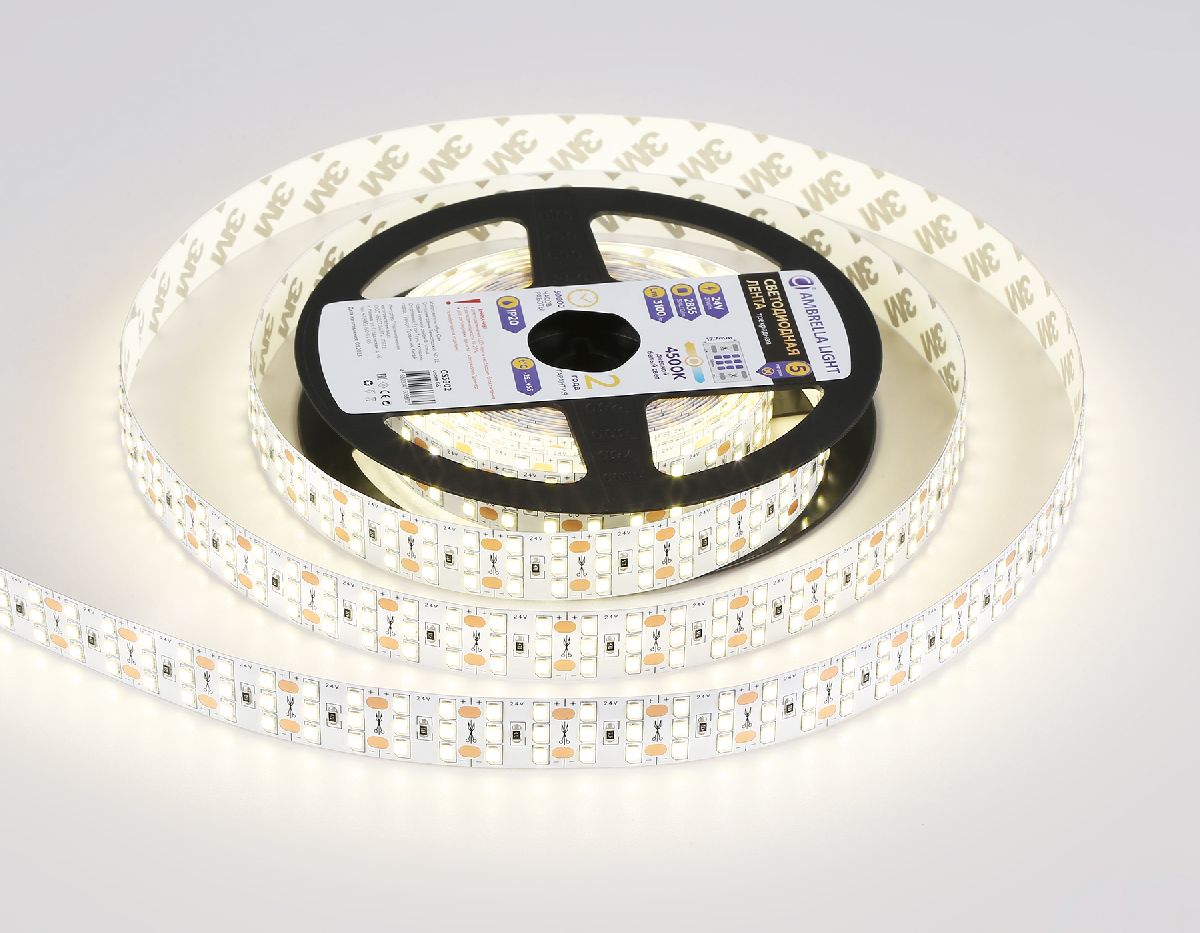 Светодиодная лента трехрядная Ambrella Light LED Strip 24В 2835 26Вт/м 4500K 5м IP20 GS3902 в Санкт-Петербурге