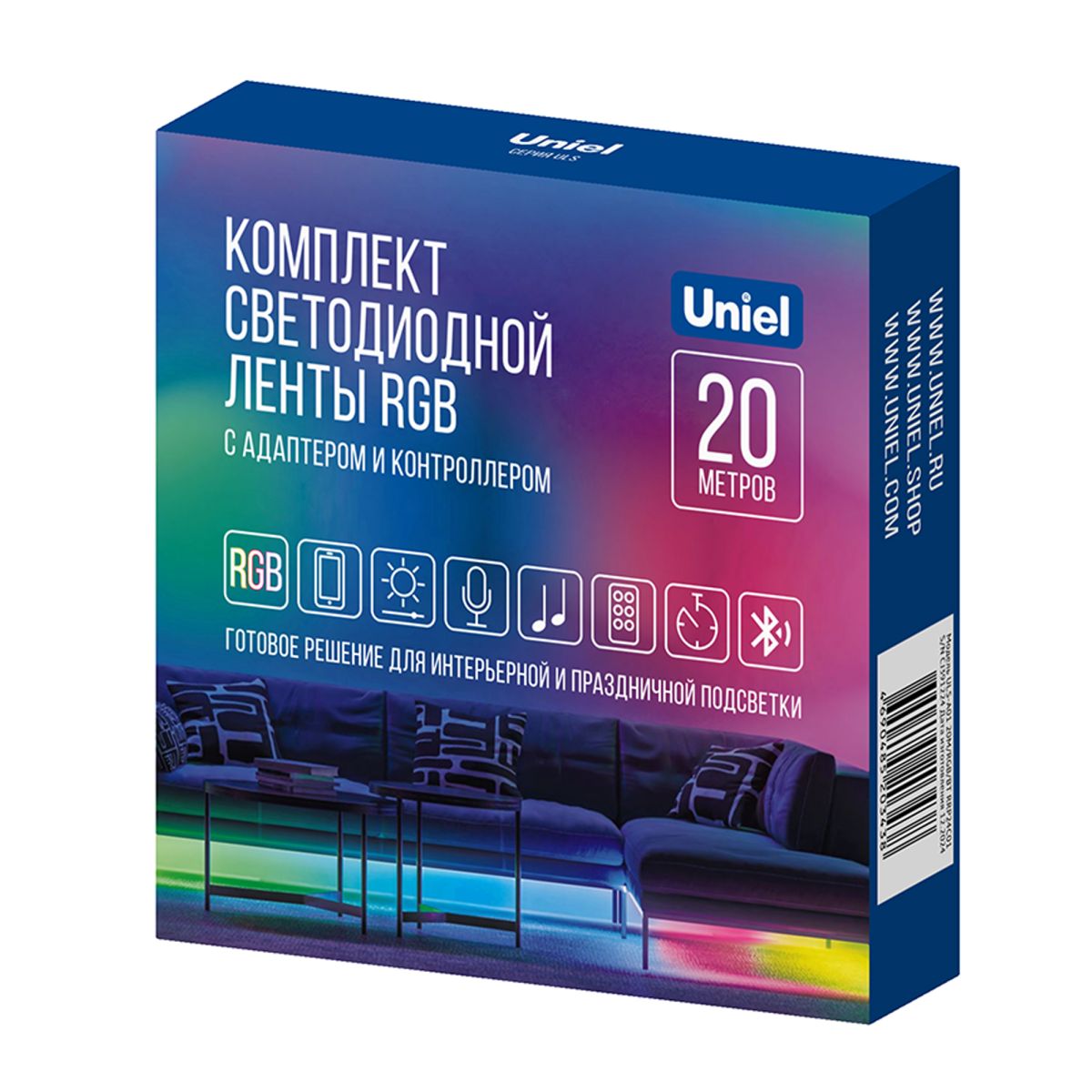 Светодиодная лента (комплект) Uniel ULS-A01 20M/RGB/BT RRP24C01 UL-00012816 в Санкт-Петербурге