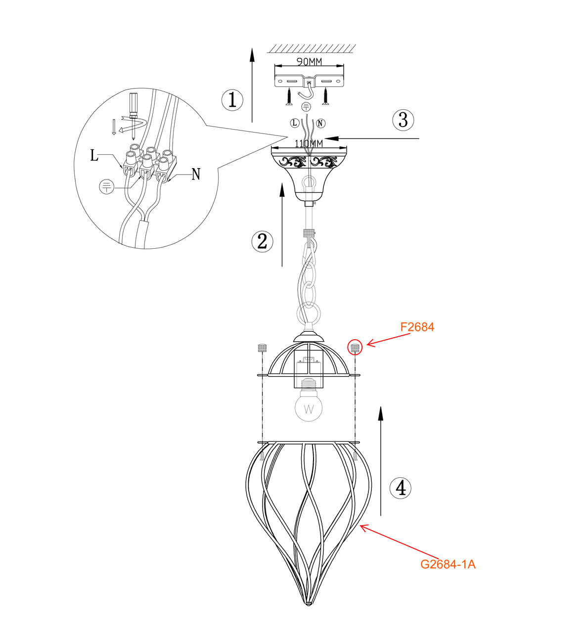 Подвесной светильник Odeon Light Nargiz 2684/1A в Санкт-Петербурге