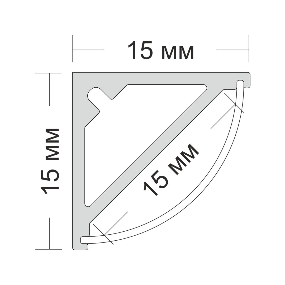 Угловой профиль Ledron 1515 Black 00000013433 в Санкт-Петербурге
