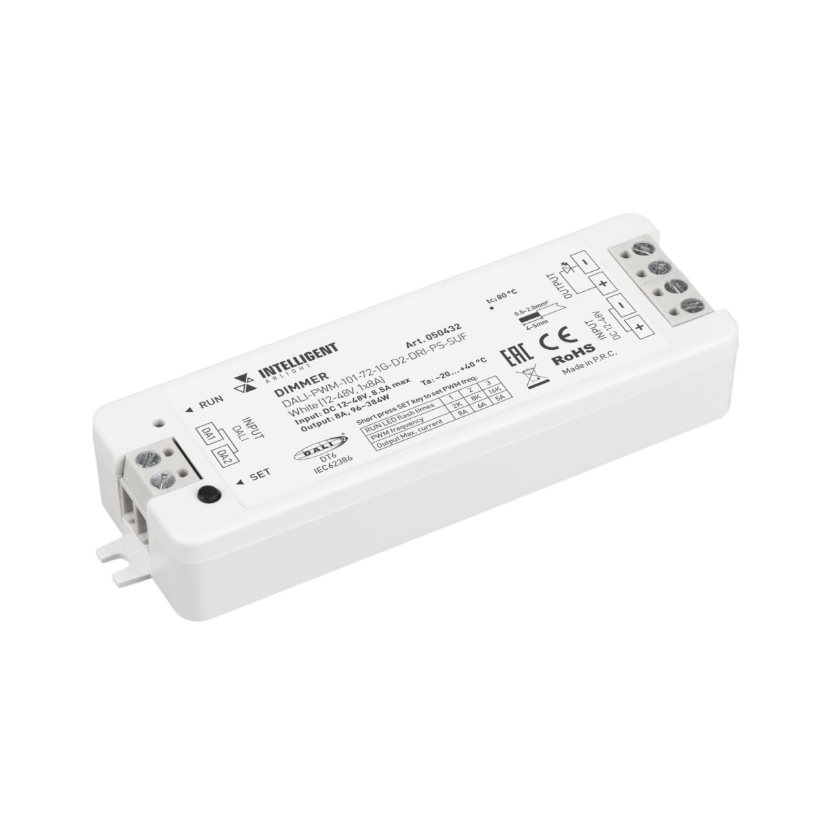 Одноканальный диммер для светодиодной ленты Arlight DALI-PWM-101-72-1G-D2-DRI-PS-SUF White (12-48V, 1x8A) (IARL, IP20 Пластик) 050432 в Санкт-Петербурге