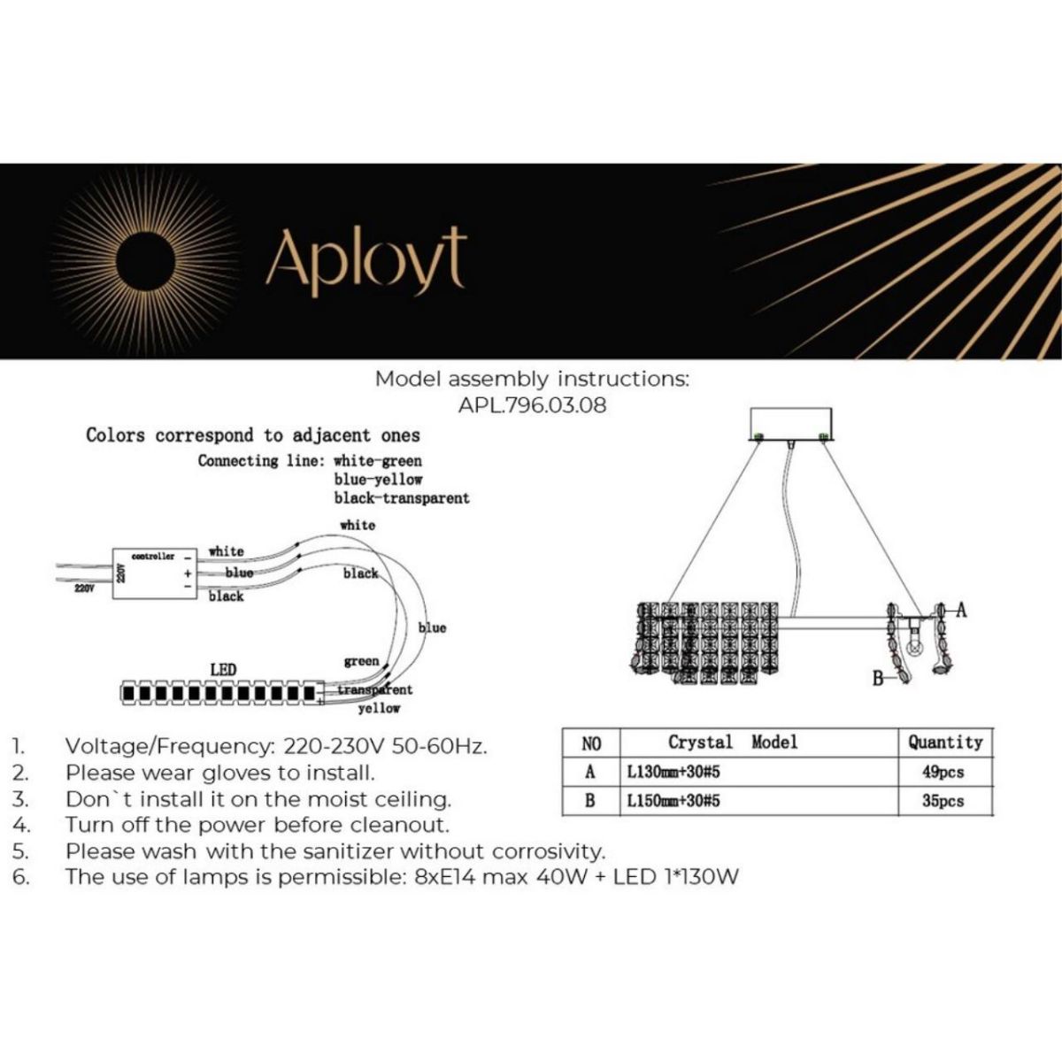 Подвесная люстра Aployt Genowefa APL.796.03.08 в #REGION_NAME_DECLINE_PP#