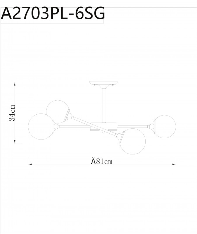 Люстра на штанге ARTE Lamp A2703PL-6SG в Санкт-Петербурге