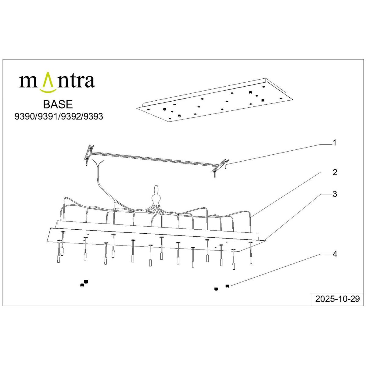 Основание потолочное 14L Mantra Modular Light Florones 9393 в Санкт-Петербурге